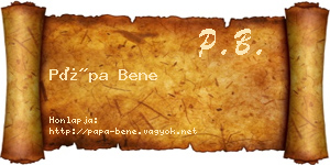 Pápa Bene névjegykártya